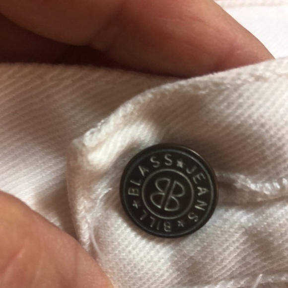 Bill Blass Women’s Denim Cropped 100% Cotton Soft White High Rise Split Hem - Picture 6 of 8